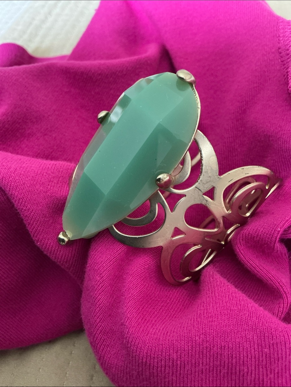 Beautiful Jade like cuff bracelet